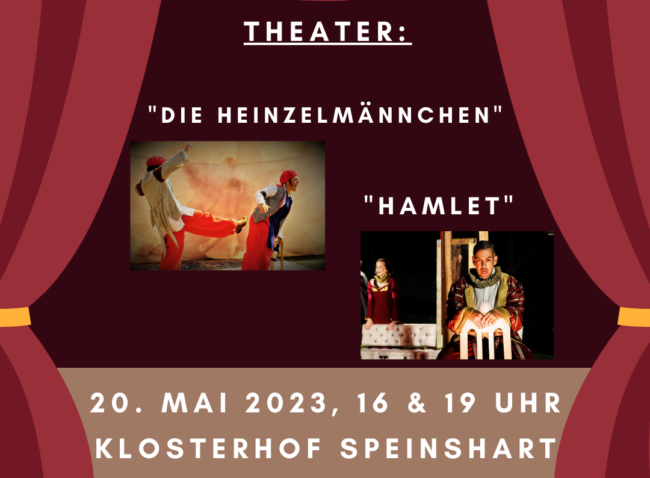 Hamlet & Heinzelmännchen (2) Werbeplakat Theater Hamlet und Heinzelmännchen mit Ort und Datum