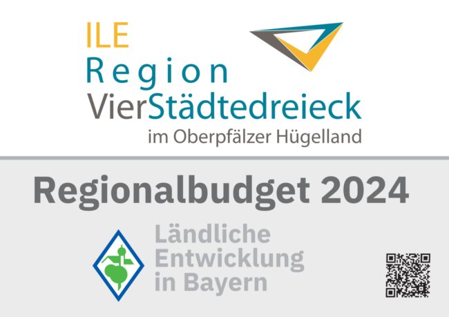 Hinweisschild Regionalbudget 2024 ILE Region VierStädtedreieck