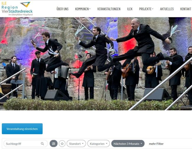 Ausschnitt aus Veranstaltungskalender Abbildung 1: Der interkommunale Veranstaltungskalender auf der Homepage der ILE Region VierStädtedreieck