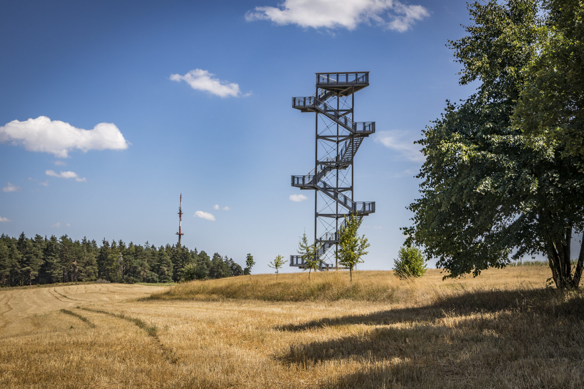 Aussichtsturm Am Kitschenrain Blick von der Ferne auf den Aussichtsturm am Kitschenrain